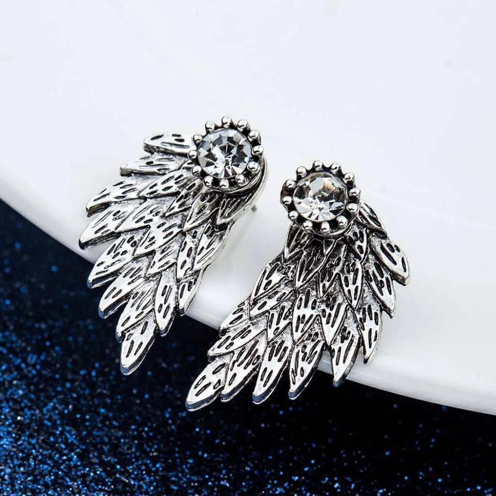 Soaring Sparkle Cz Stud Earrings & Wing Jackets for Women