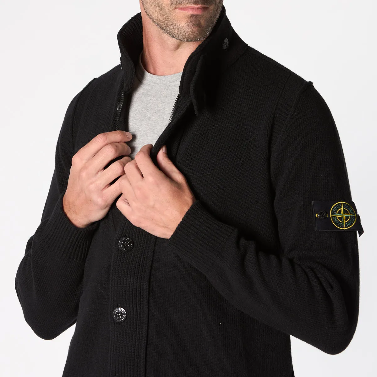 STONE ISLAND CARDIGAN 8115547A3 A0029 BLACK