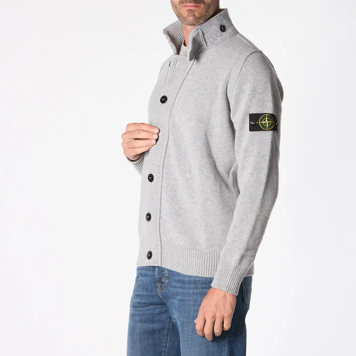 STONE ISLAND CARDIGAN 8115547A3 V0M64 GREY