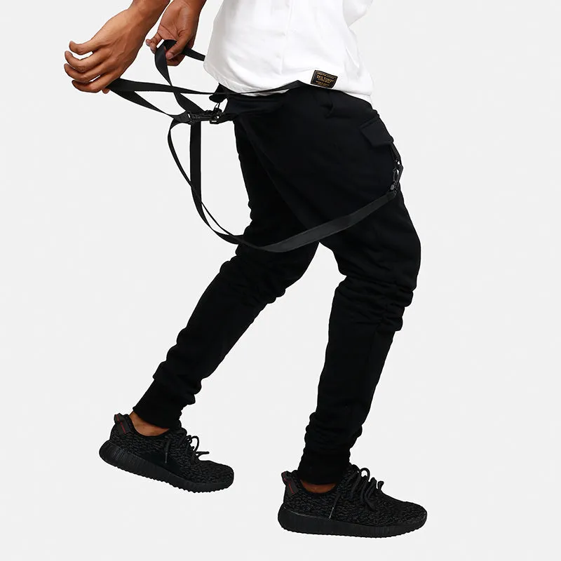 Suspender Style on Two Pockets Men Jogger Pants