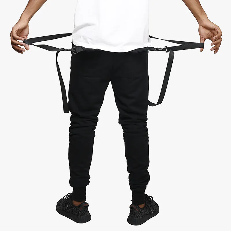 Suspender Style on Two Pockets Men Jogger Pants