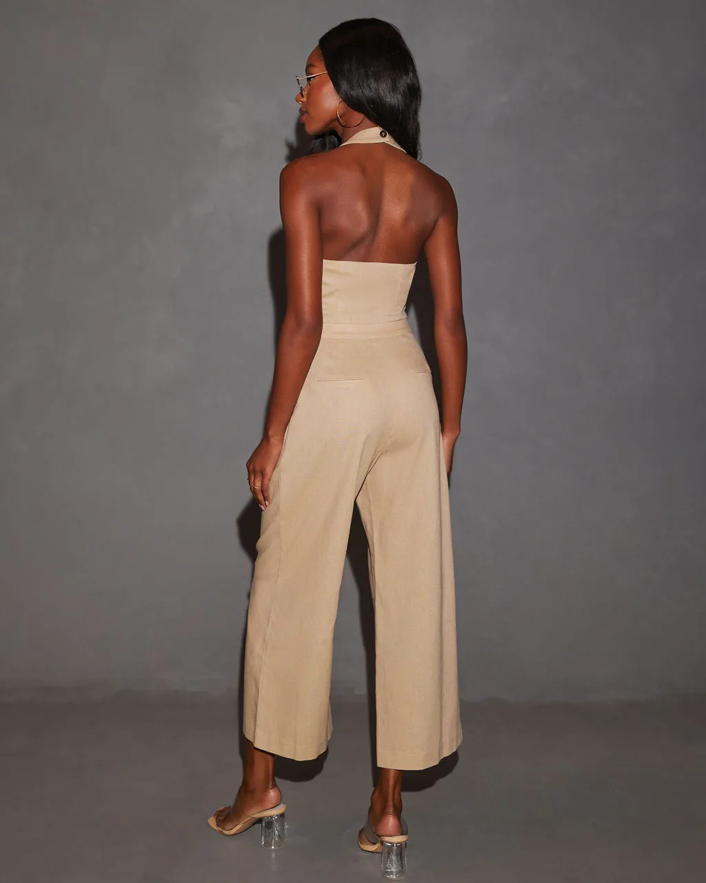 Tamar Fitted Waist Vest Jumpsuit