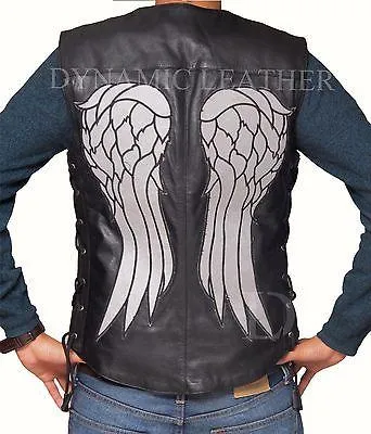 THE-WALKING-DEAD-GOVERNOR-DARYL-DIXON-ANGEL-WINGS-LEATHER-VEST-JACKET-BNWT