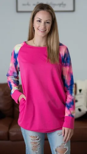 Tie Dye Pocket Tunic, Pink