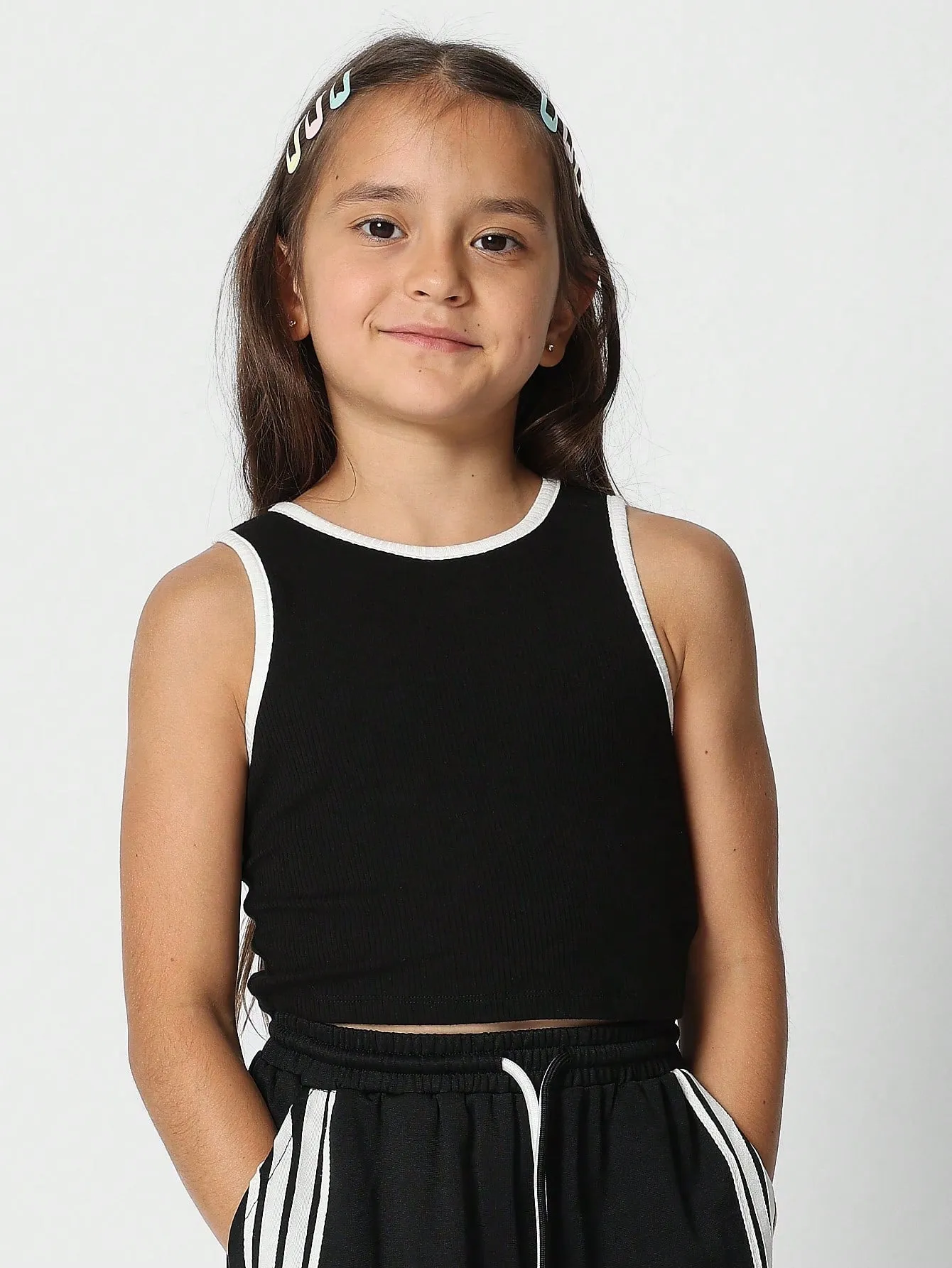 Tween Girl Tank Top And Wide Leg Jogger 2 Piece Set