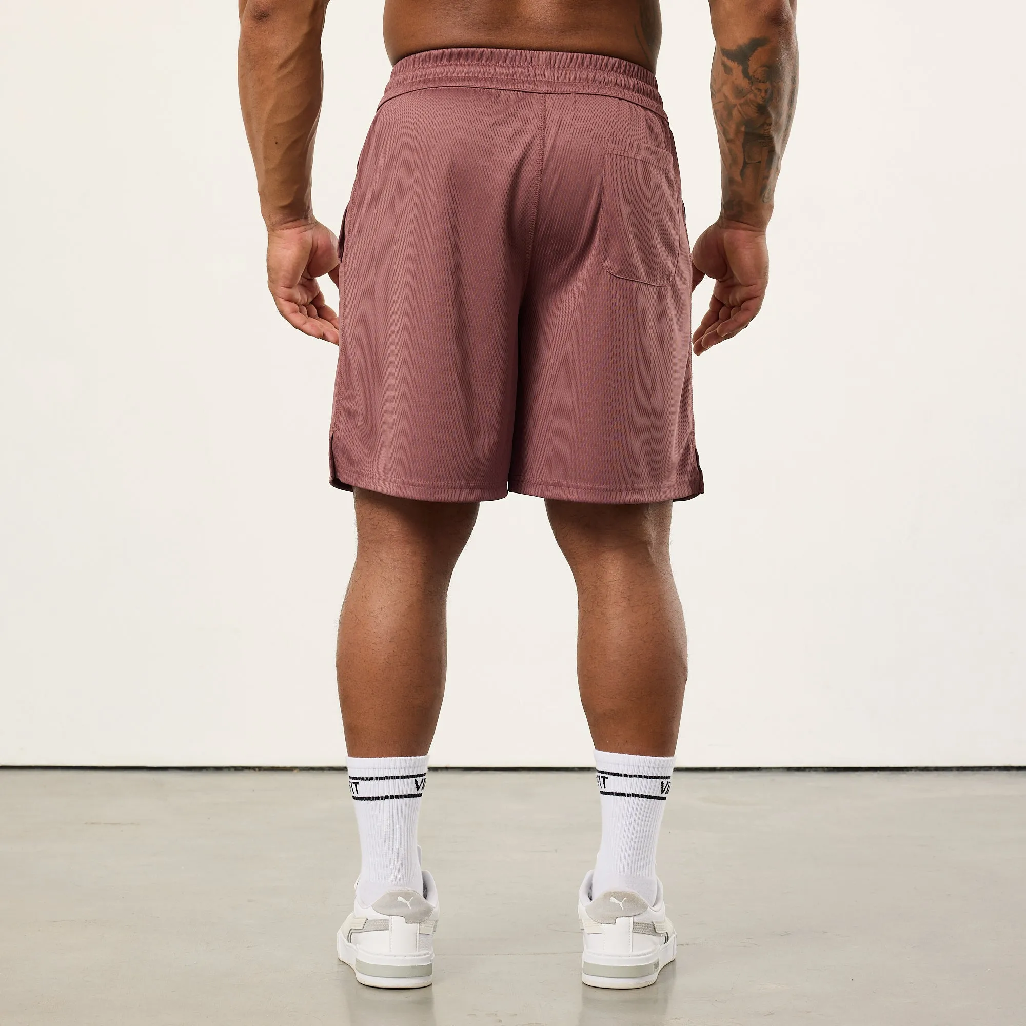 Vanquish Bodybuilding Dark Mauve Mesh Shorts