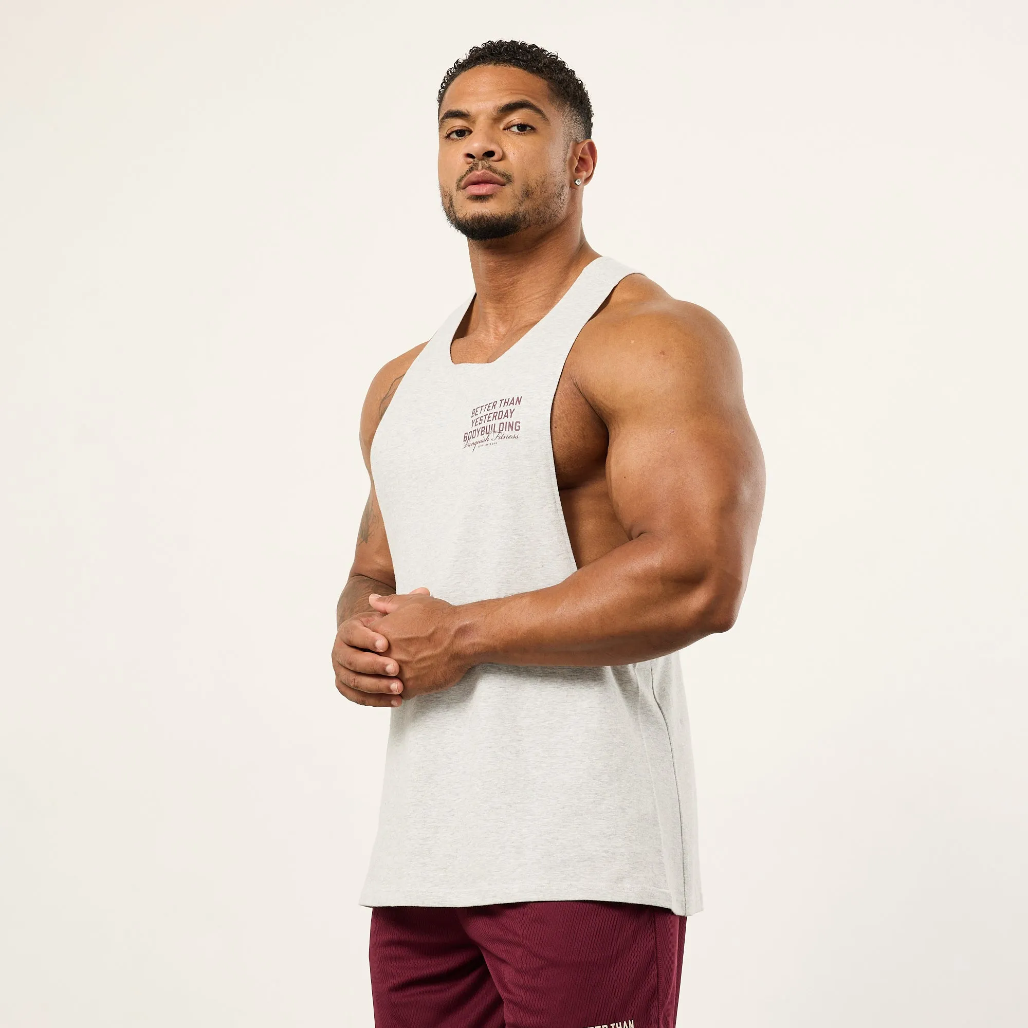 Vanquish Bodybuilding Oat Marl Tank Top