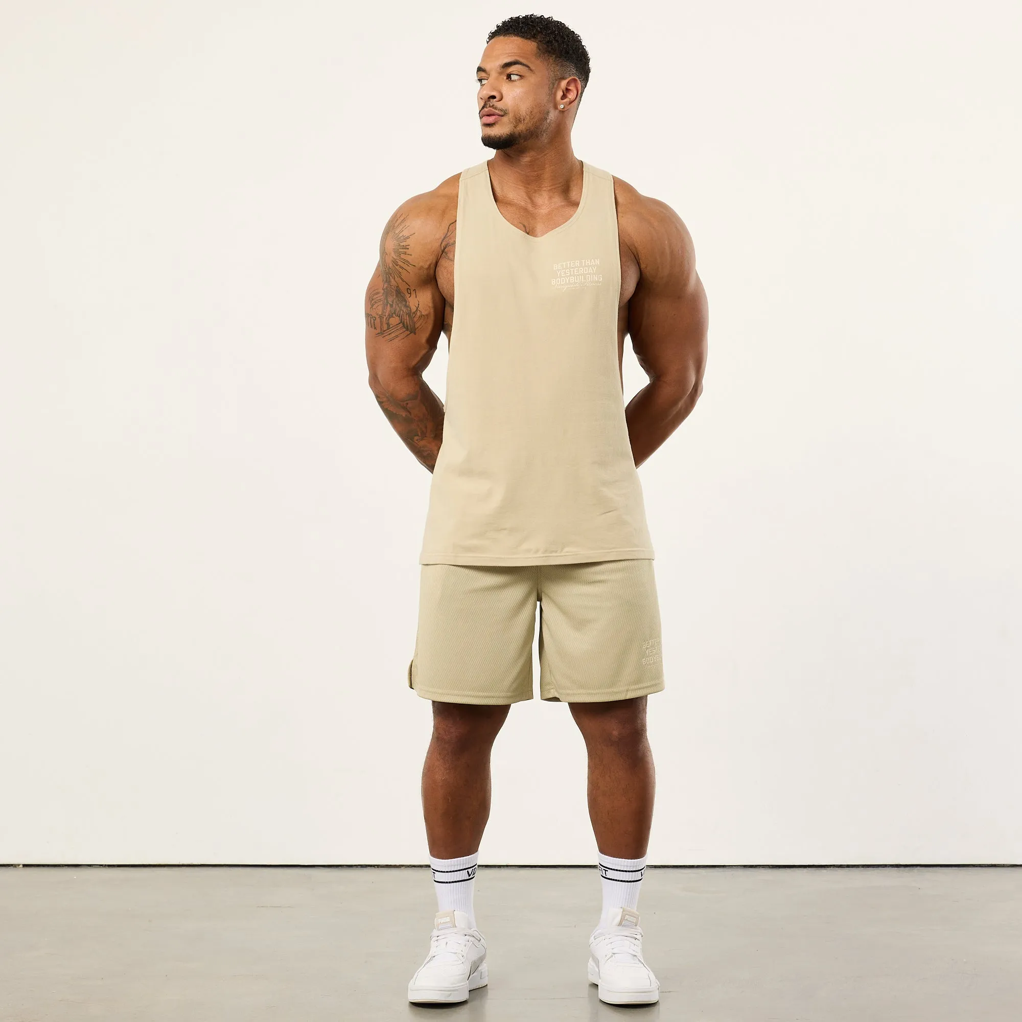 Vanquish Bodybuilding Vintage Khaki Tank Top