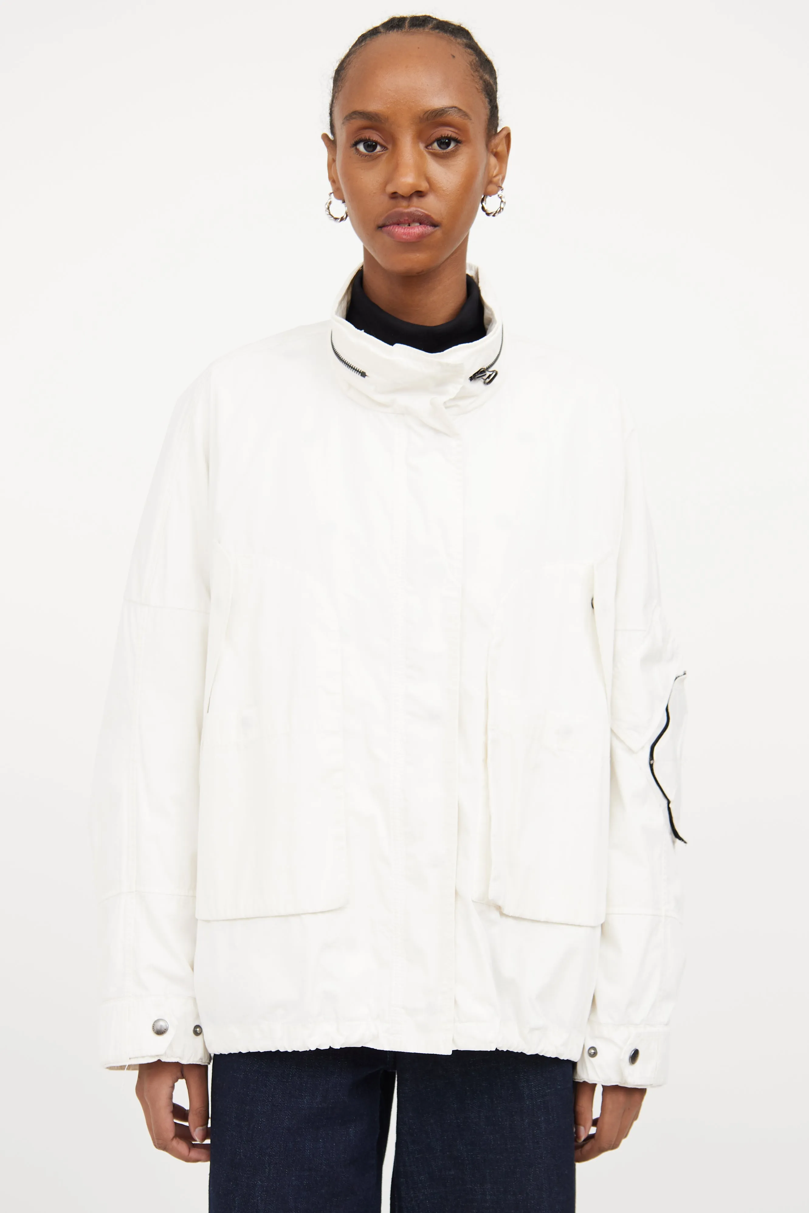 White Convertible Cargo Jacket