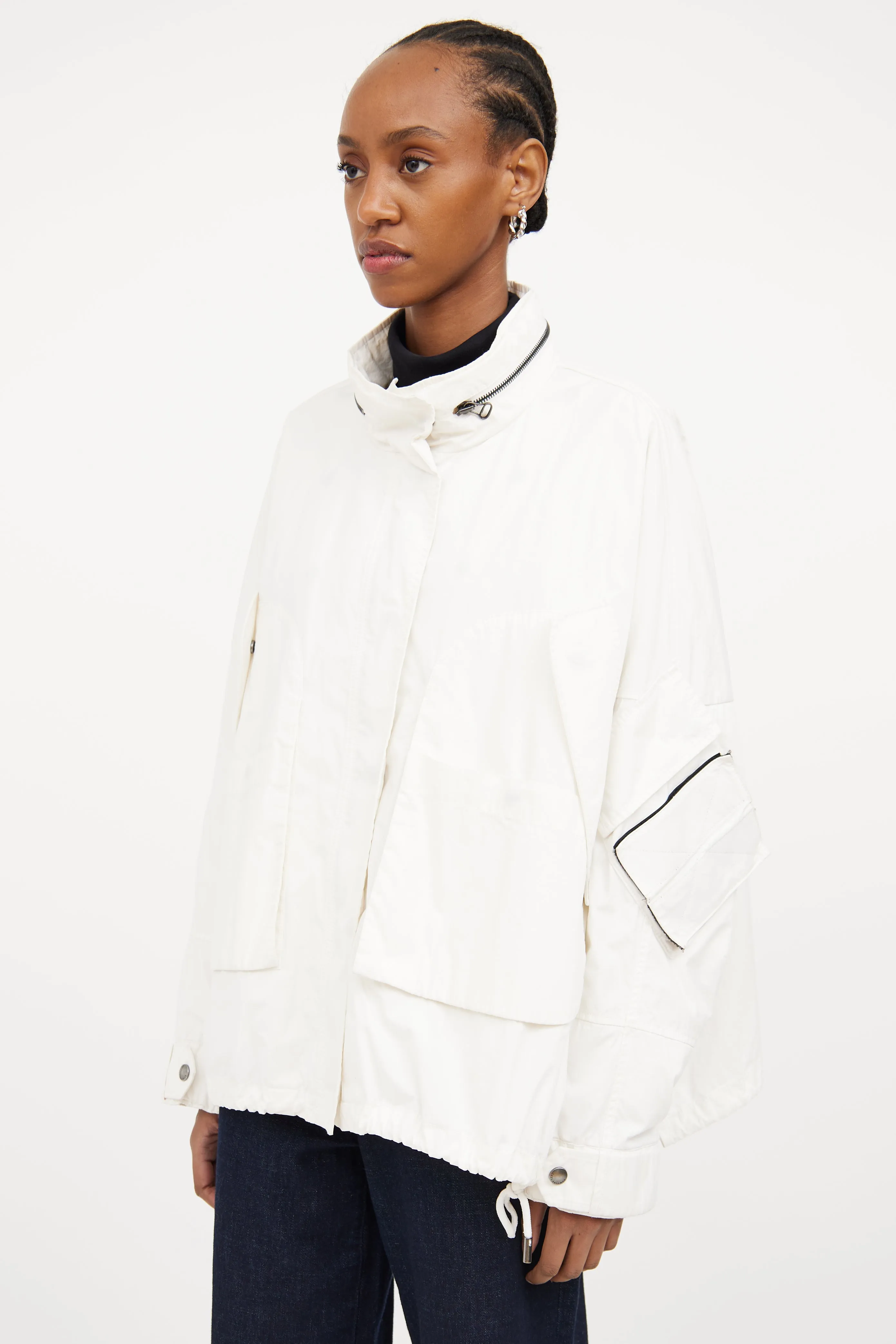 White Convertible Cargo Jacket