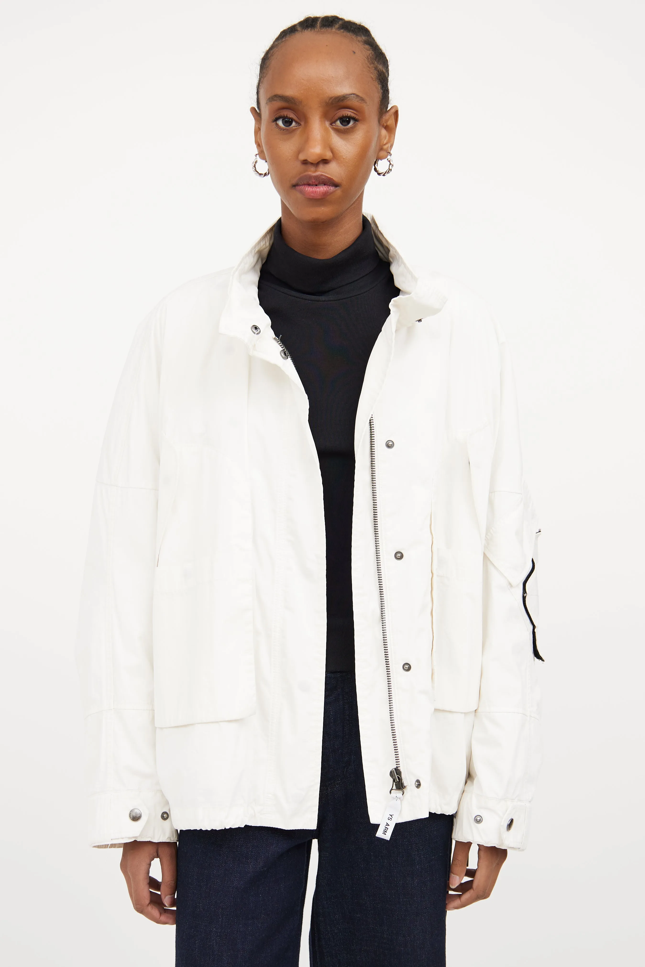 White Convertible Cargo Jacket