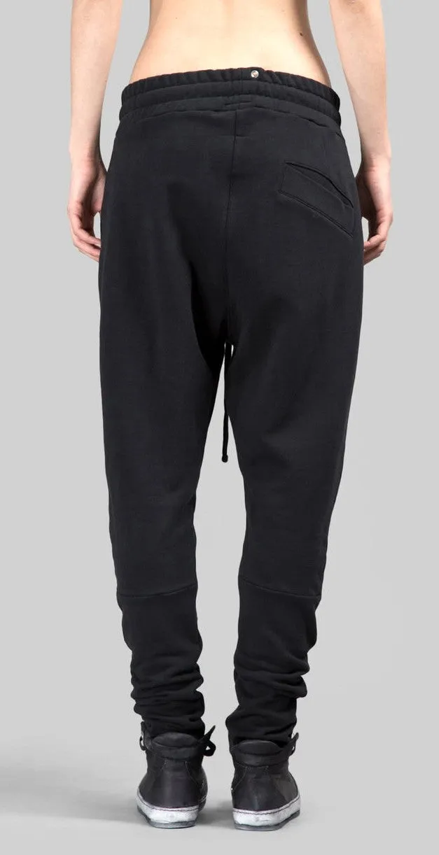 Women's Black Basic Trouser LOW CROTCH Sweatpant