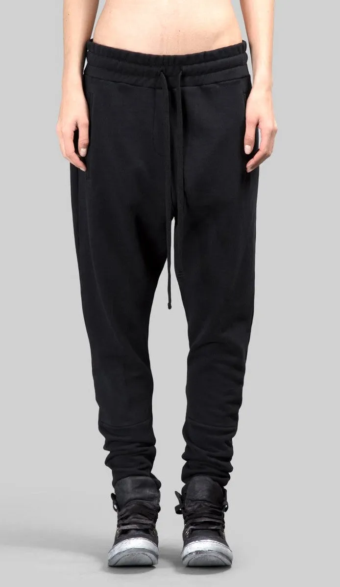 Women's Black Basic Trouser LOW CROTCH Sweatpant