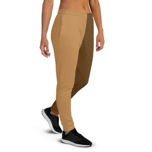 Women's Joggers, Brown Two-Tone Style