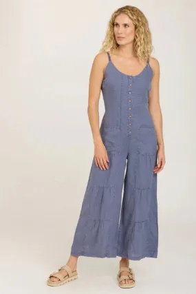 XCVI Cotton Linen Macauley Crop Jumpsuit