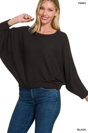 Zenana Dolman Sleeve Knit Top