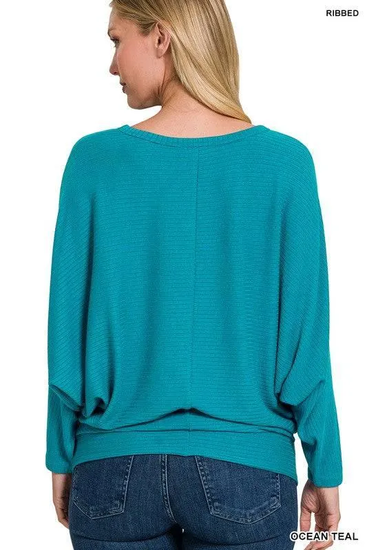 Zenana Dolman Sleeve Knit Top