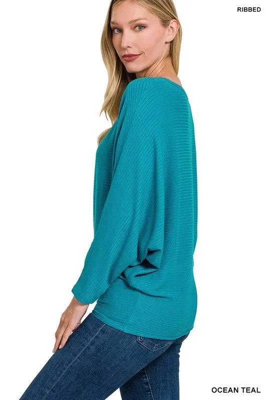 Zenana Dolman Sleeve Knit Top