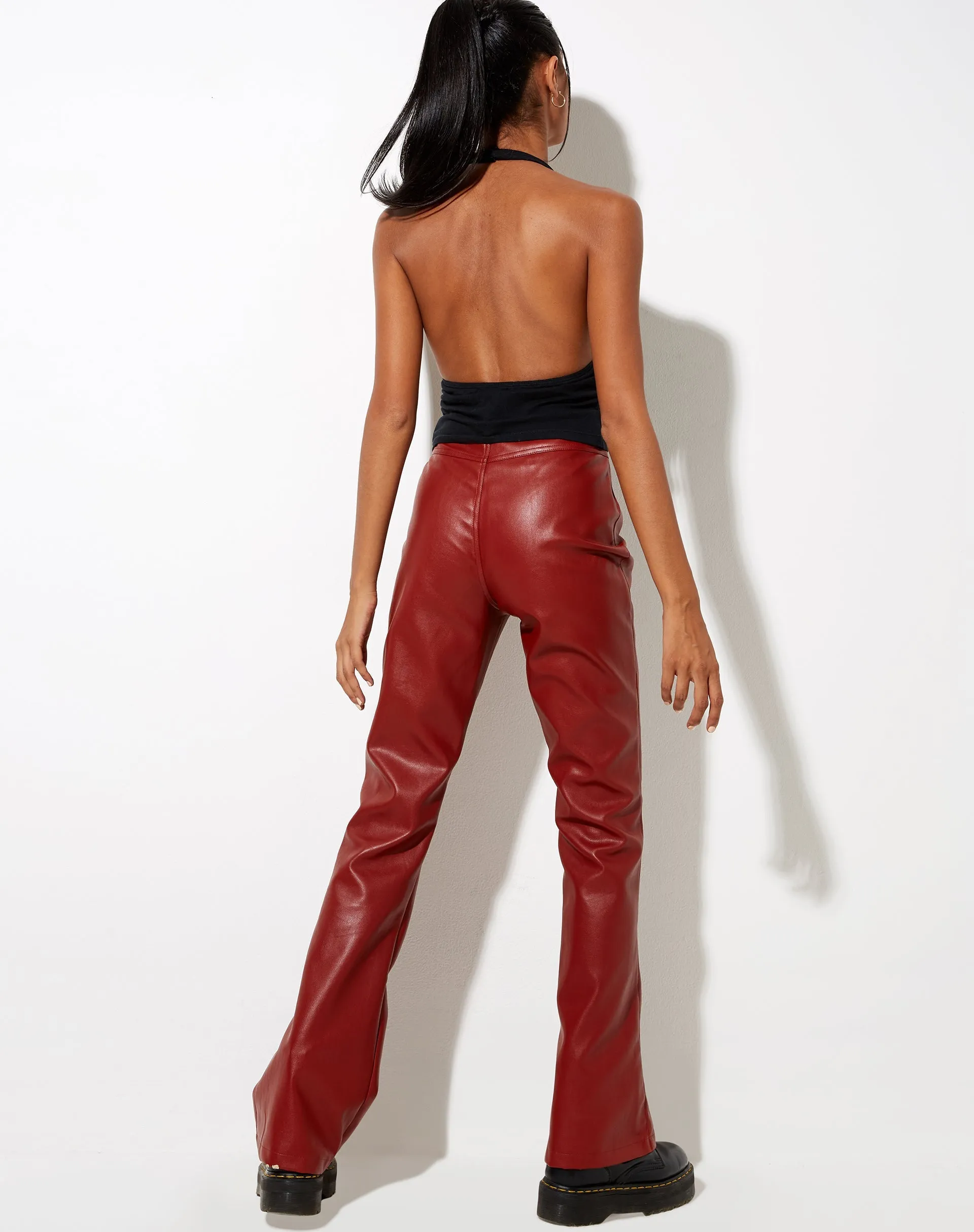 Zoven Flare Trouser in Pu Red